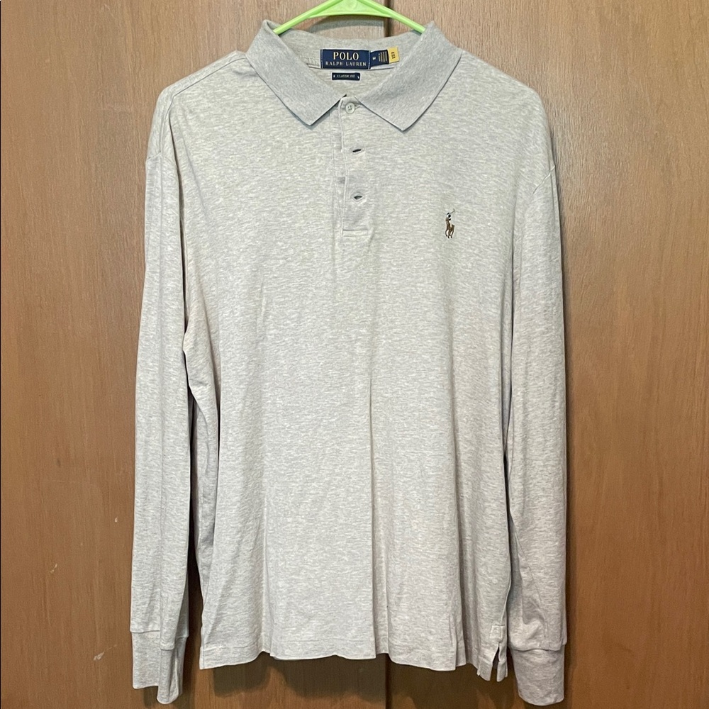 Polo by Ralph Lauren Men's Heather Gray Long Sleeve Polo